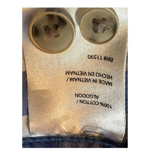 Weatherproof blue & black plaid 100% cotton casual button down shirt size m - Picture 8 of 8